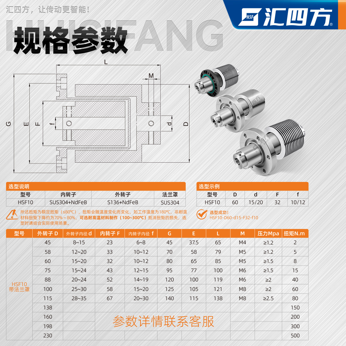 徑向磁力耦合器 HSF10