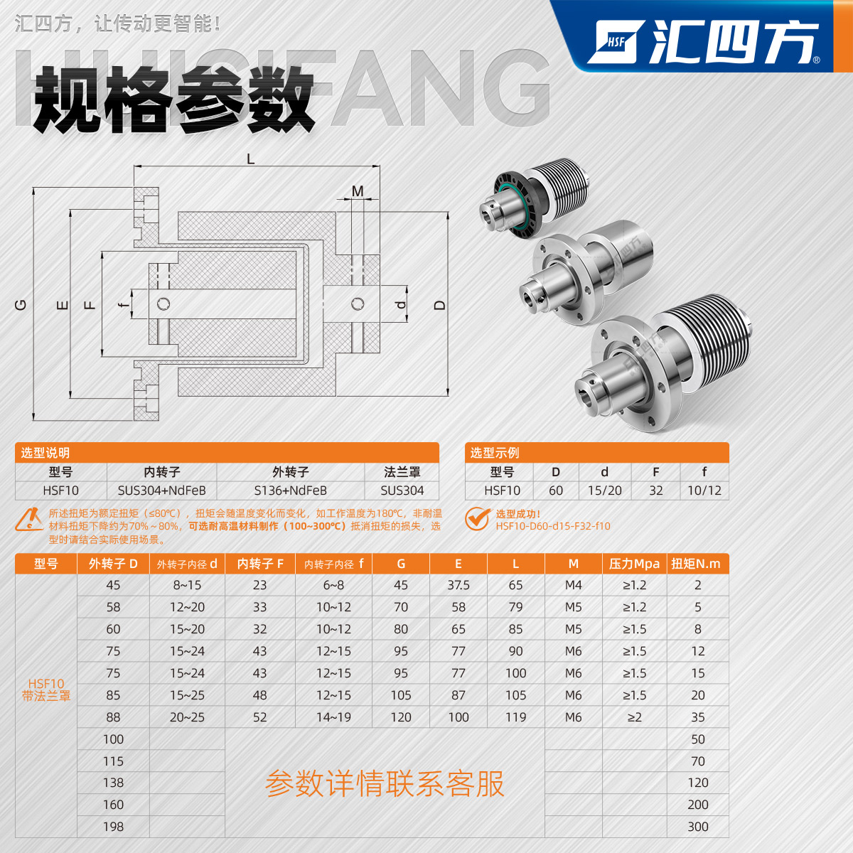 徑向磁性耦合器 HSF10